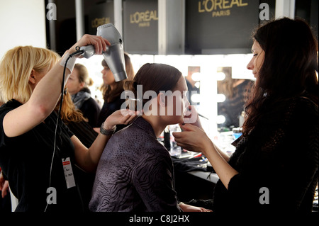 Les coulisses du Basso et Brooke London Fashion Week Show, Somerset House, Londres, le 23 février 2010. Banque D'Images