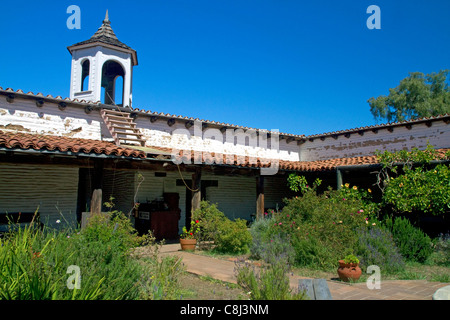 Cour intérieure de la Casa de Estudillo dans Old Town San Diego State Historic Park, Californie, USA. Banque D'Images