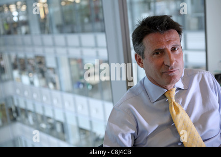 Baron Sebastian Newbold Coe, Lord Seb Coe, président du comité d'organisation de Londres pour les Jeux Olympiques Banque D'Images