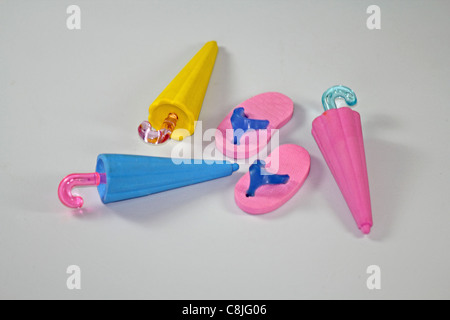 Crayon et Gomme en forme de parapluie Banque D'Images