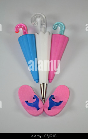 Crayon et Gomme en forme de parapluie Banque D'Images