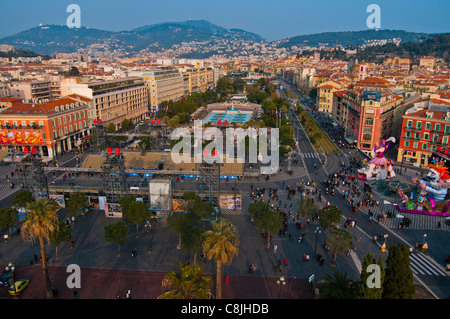 Nice, France, aperçu, paysage urbain, Vieille Ville, Centre de jour, antenne Banque D'Images