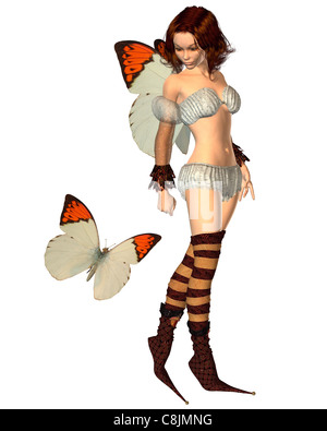 Astuce Orange Fée Papillon - 2 Banque D'Images