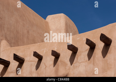 Détail d'adobe [bâtiment] Musée des beaux-Arts à Santa Fe New Mexico Banque D'Images