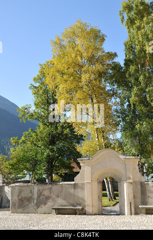 Jardin de Château Planta-Wildenberg, l'Administration du Parc National Suisse, Zernez, Engadine, Grisons, Suisse Banque D'Images