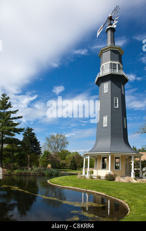 L'Illinois aux États-Unis, Route 66, Dwight, l'ancien moulin à vent Banque D'Images