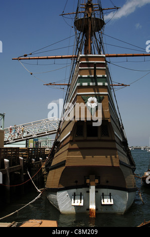 Mayflower II à quai de l'État. Plymouth. Le Massachusetts. United States. Banque D'Images