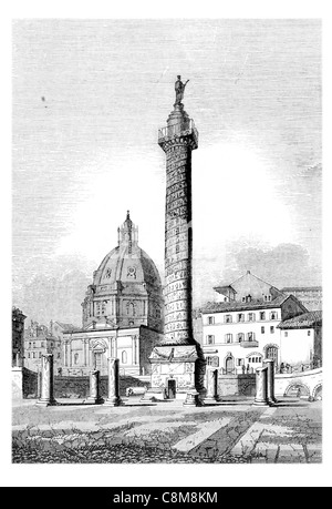 La Colonne Trajane triomphale ROMAINE Rome Italie l'empereur Trajan victoire guerre guerres daces Apollodore Sénat colline du Quirinal CE 113 Banque D'Images