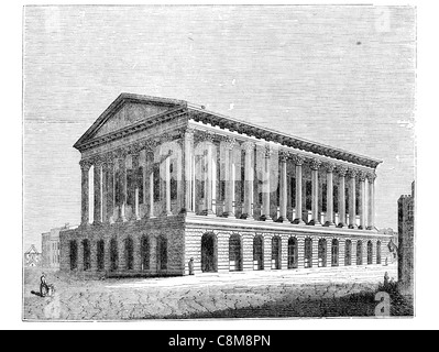 Péristyle corinthien Birmingham Town Hall salle de concert classé Grade I, Square Victoria Angleterre Music Festival triennal de l'organ Banque D'Images