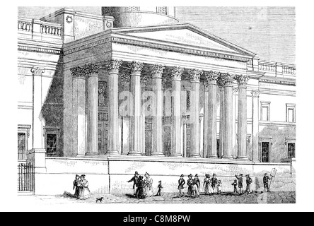 Portique Octostyle corinthiennes musée National Gallery Trafalgar Square London Royaume-uni princière royale existante Banque D'Images