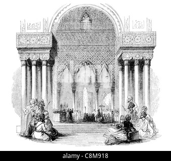 Sarrasine mauresques Hall Palace architecture islamique turque de la culture chinoise de la mosquée du dôme voûté Fort bombé arch croisade colonne Banque D'Images