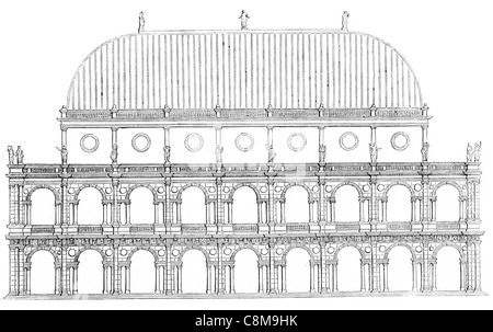 Basilique palladienne Renaissance Piazza dei Signori Vicenza Italie loggia fenêtre palladienne Andrea Palladio Banque D'Images