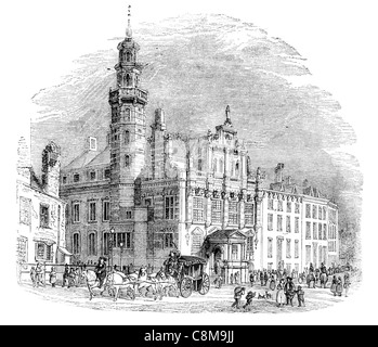 Den Haag oude stadhuis Ancien hôtel de ville de style Renaissance de La Haye Groenmarkt Grote Kerk la famille royale mariage grand hall Banque D'Images