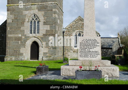 13e siècle l'église St Mellanus Meneau Cornwall Banque D'Images