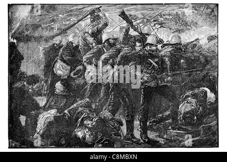 Bataille de Rorke's Drift Anglo zulu war mission Défense commande station le Lieutenant John Chard Royal Engineers de l'armée britannique Banque D'Images