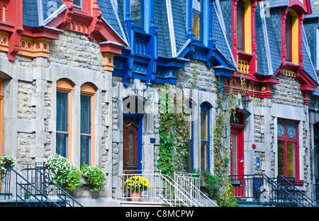 Ce célèbre victorien maisons situées à square Saint Louis sont un patrimoine historique de la ville de Montréal Canada Banque D'Images
