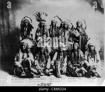 Native American Indian Chiefs et les indiens Banque D'Images