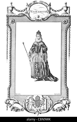Elizabeth I 15331603 régnant reine vierge Gloriana bonne reine Bess dynastie Tudor royal regal queenly impériale princière sovereig Banque D'Images