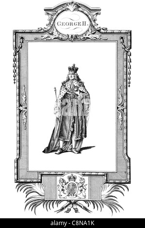 Le Roi George II 1683 1760 Grande-Bretagne Duc Brunswick Lunebourg Archtreasurer Prince Électeur Saint Empire Romain regal monarchie roy Banque D'Images
