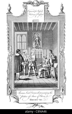 Thomas Lord Cromwell présentant la photo de Anne de Clèves à Henry VIII royal royal royal monarchie impériale princière Banque D'Images