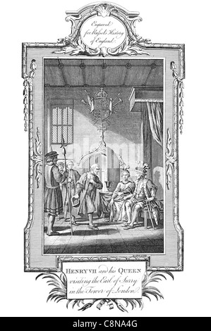 Henry VII et sa Reine visiter le comte de Surrey à la Tour de Londres Banque D'Images