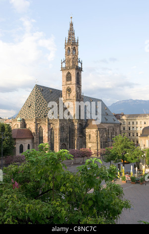 L'Italie, Trentin-Haut-Adige, Bolzano (Bozen), Duomo sur la Piazza Walther Banque D'Images