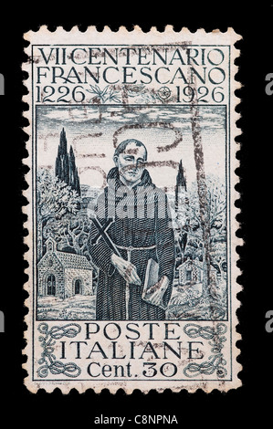 La célébration de l'anniversaire de la naissance de Saint François d'assise dans un ancien royaume italien stamp Banque D'Images