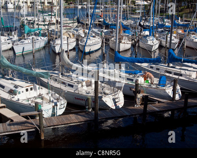 Yacht Club de Melbourne Harbor, dans l'Indian River Lagoon sur l'Intracoastal Waterway à Melbourne Florida USA Banque D'Images