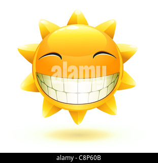 Illustration de cool cartoon happy summer sun Banque D'Images
