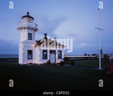 AA02318-01....WASHINGTON - Mukilteo Phare sur la possession de son dans la ville de Mukilteo. Banque D'Images