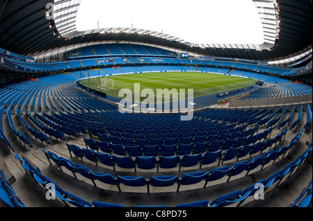 La ville de Manchester Stadium, également connu sous le nom de l'Etihad Stadium, l'Eastlands ou terrain du Manchester City Football Club Banque D'Images