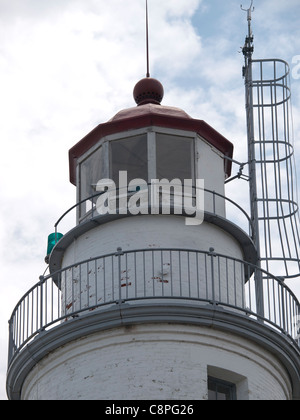 Phare de Fort Gratiot à Port Huron au Michigan sur les rives du lac Huron. Le plus vieux phare de travail sur les Grands Lacs. Banque D'Images