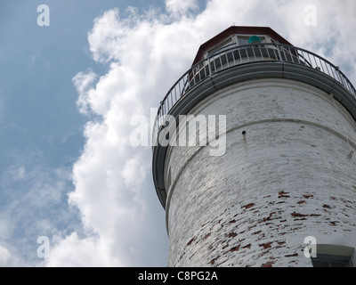 Phare de Fort Gratiot à Port Huron au Michigan sur les rives du lac Huron. Le plus vieux phare de travail sur les Grands Lacs. Banque D'Images