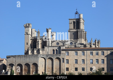 Cathédrale de Béziers, Languedoc-Roussillon, France Banque D'Images