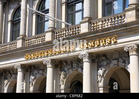 Vue de la Chambre de Commerce de Hambourg, Allemagne. Banque D'Images