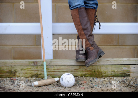 Détail d'un joueur dans les écoles et universités tournoi de Polo près de Clevedon, North Somerset Banque D'Images