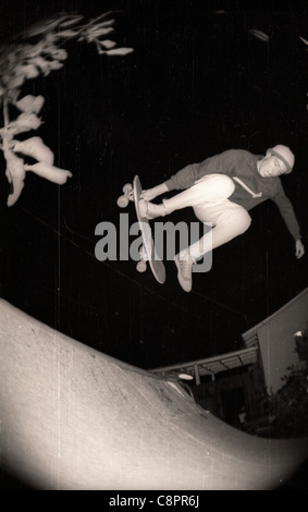 Session de skate à San Francisco en Californie en octobre 1987. Banque D'Images