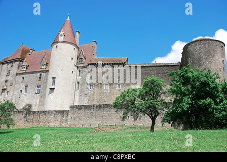 France, Bourgogne, Châteauneuf-en-Auxois, l'enceinte du château Banque D'Images