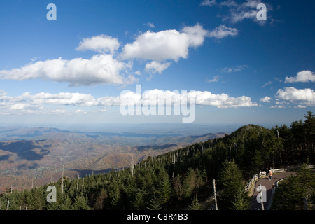 Vue du sommet au Mont Mitchell State Park - Blue Ridge Parkway - près de Burnsville, North Carolina USA Banque D'Images