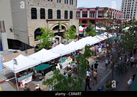 Marché du samedi sur la 8e Rue, le centre-ville de Boise Banque D'Images