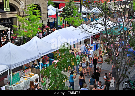 Marché du samedi sur la 8e Rue, le centre-ville de Boise Banque D'Images