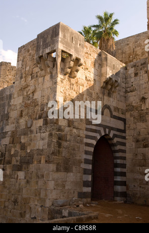 Entrée de la Citadelle de Raymond de St Gilles, Tripoli, dans le nord du Liban. Banque D'Images