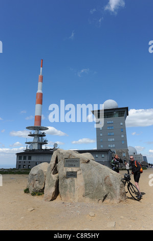 Hôtel Brockenherberge sur le sommet de la montagne Brocken dans le Harz Allemagne Banque D'Images