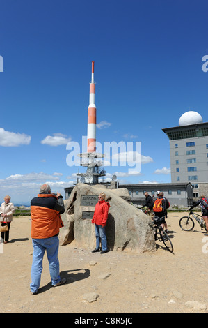 Le sommet de la montagne Brocken dans le Harz Allemagne Banque D'Images