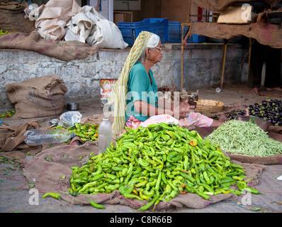 Légumes du marché à Jodhpur, mieux connu comme le marché Sandar Banque D'Images