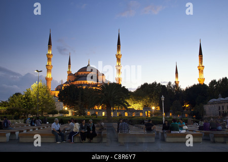 Mosquée bleue au crépuscule , Istanbul, Turquie Banque D'Images