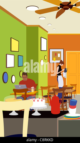 Man et les femmes qui travaillent Banque D'Images