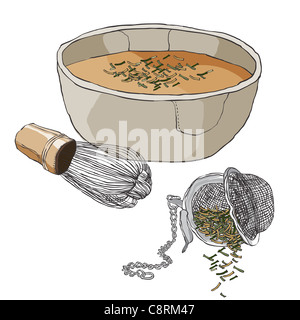 Fouet et bol Banque D'Images