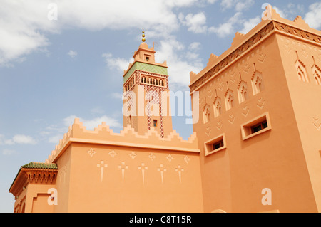 Détail de la Grande Mosquée, Zagora, Maroc Banque D'Images