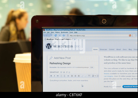 Le site web WordPress tourné dans un environnement (usage éditorial uniquement : -Print, télévision, e-book et le comité éditorial du site). Banque D'Images